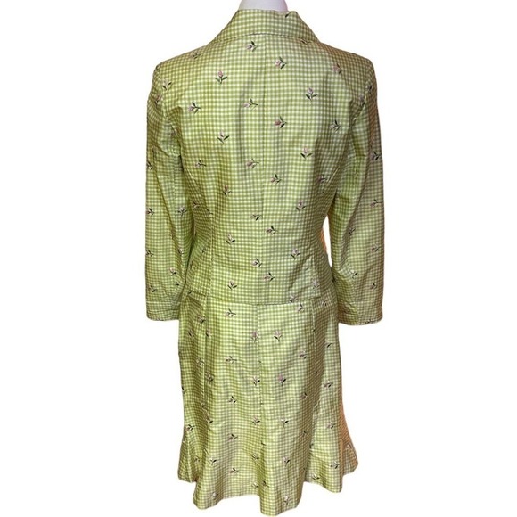 ABR New York Green Plaid 100% Silk Two Piece Suit - Picture 5 of 8